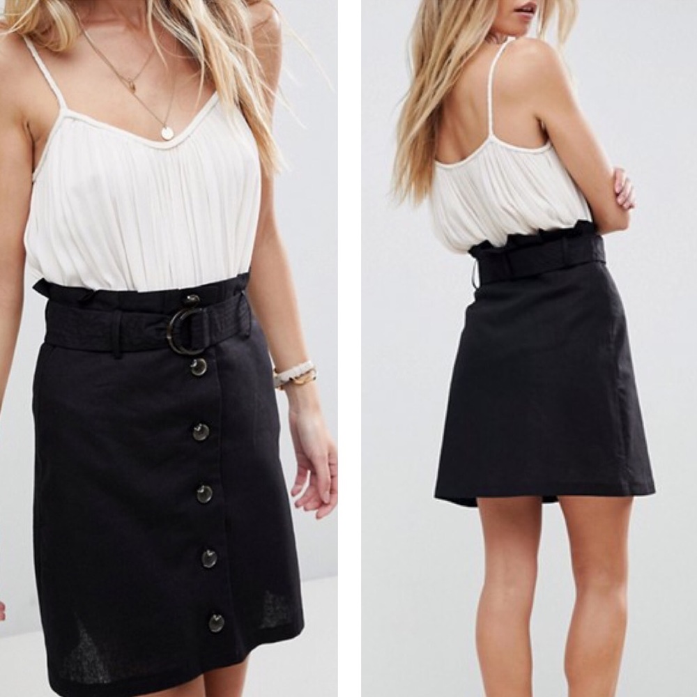 [NWOT] ASOS Tailored Linen Paperbag Mini Skirt